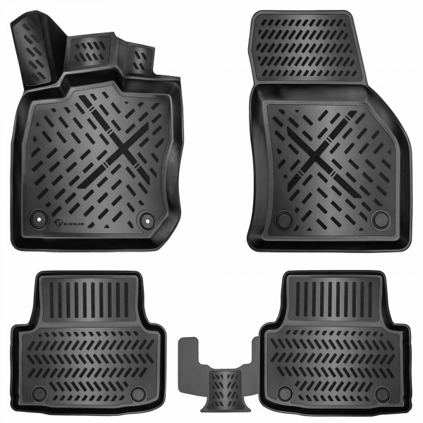 Design 3D Gummimatten Set für VW GOLF 8 (VIII) 2019-2025 | Zubehör Fußmatten | Passt nicht in Mild-H