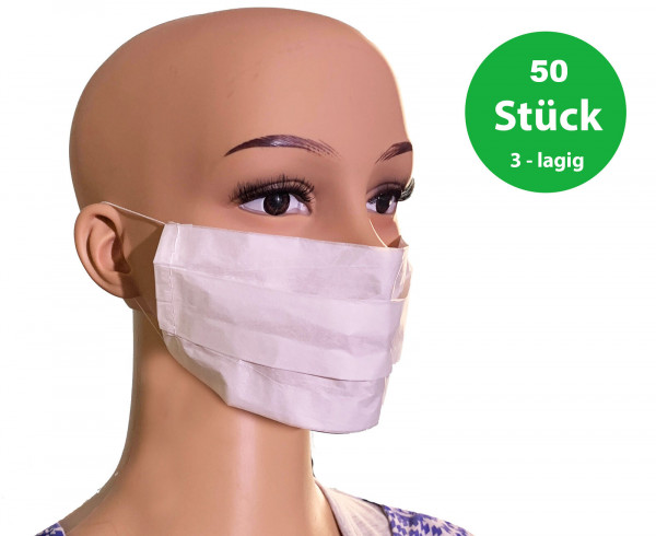 50 x Mundschutz 3-Lagig im Set Atemschutzmaske Schutzmaske Atemschutz Atem Maske