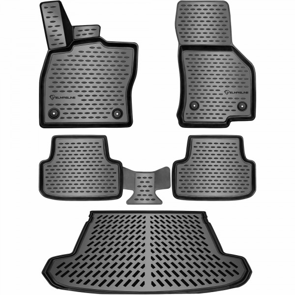 Gummimatten & Kofferraumwanne Set für VW PASSAT B8 2014-2023 (3G_) Limousine (oberer Ladeboden)