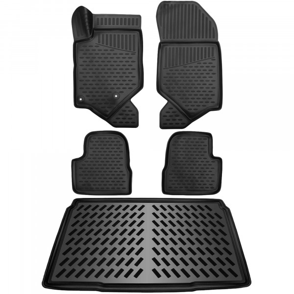 ELMASLINE Gummimatten & Kofferraumwanne Set für PEUGEOT 208 II ab 2019